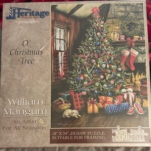 Heritage William Mangum 'O' Christmas Tree' 550-Piece Jigsaw Puzzle - Green/Red